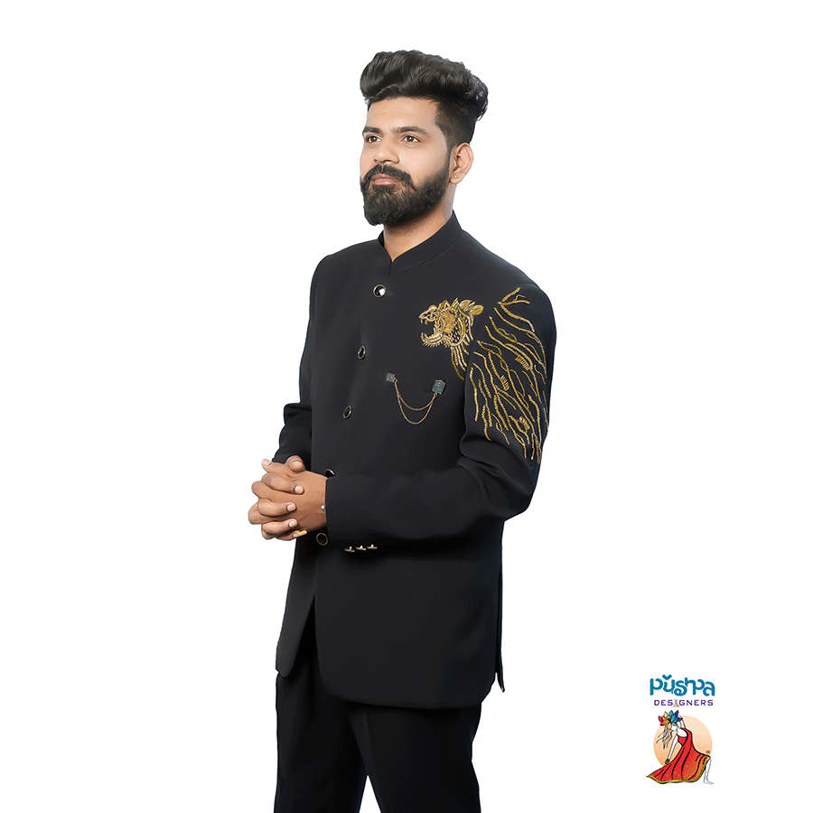 Black Lion Jodhpuri Suit