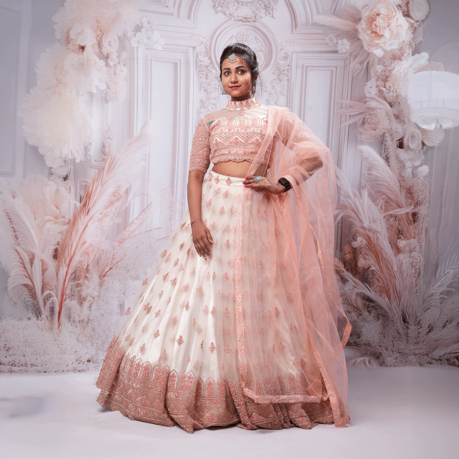 Blush Pink Embroidered Lehenga