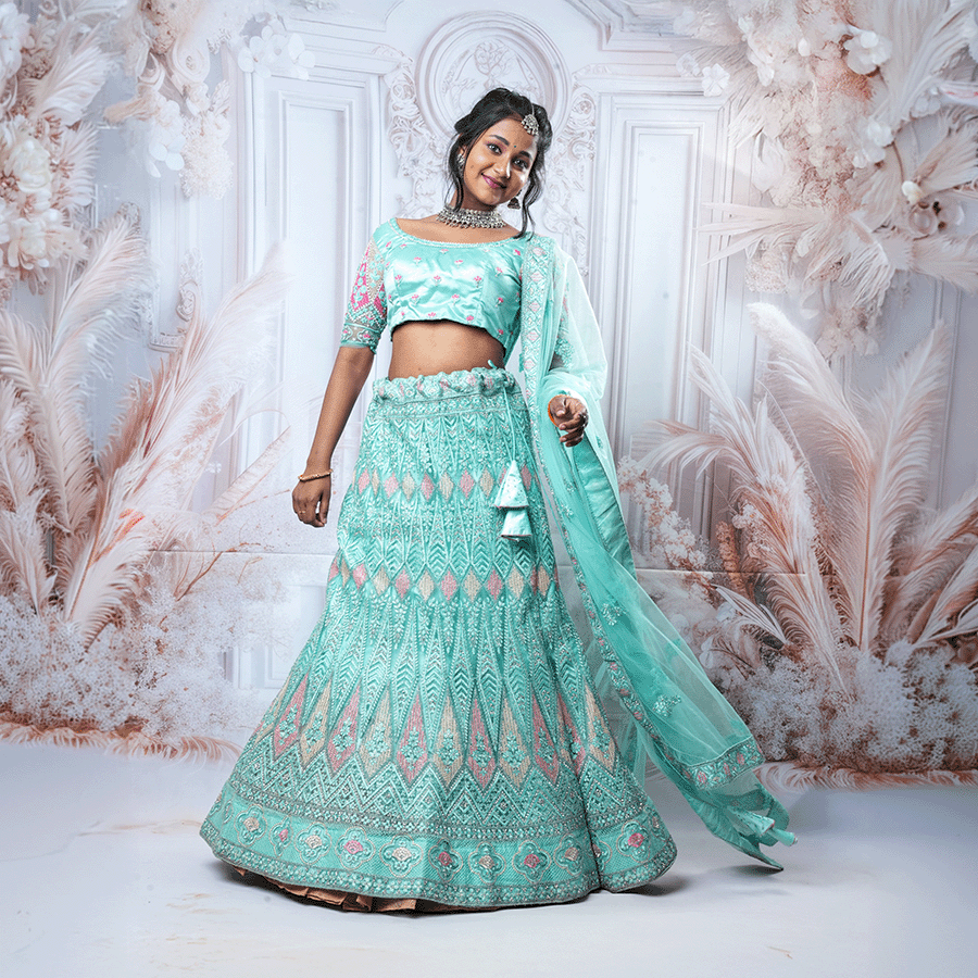 C-Green Designer Lehenga - Image 3