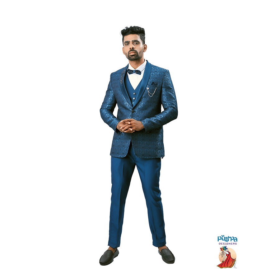 Peacock Blue Designer Suit