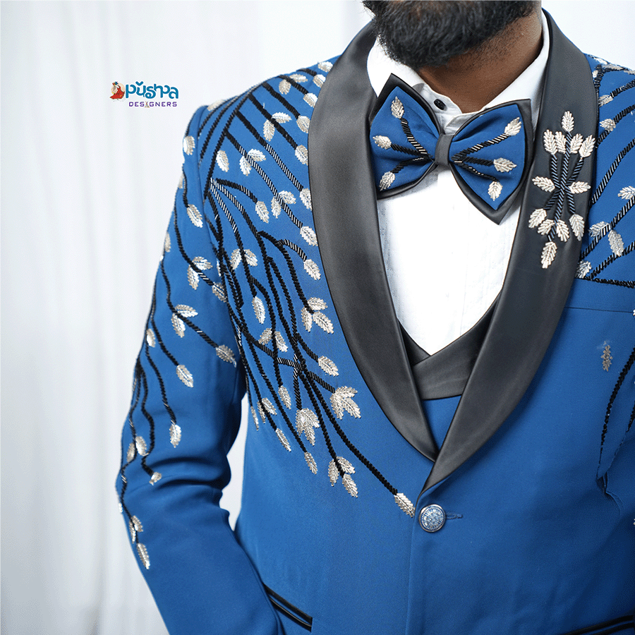 Teal Blue Designer Suit - Image 2