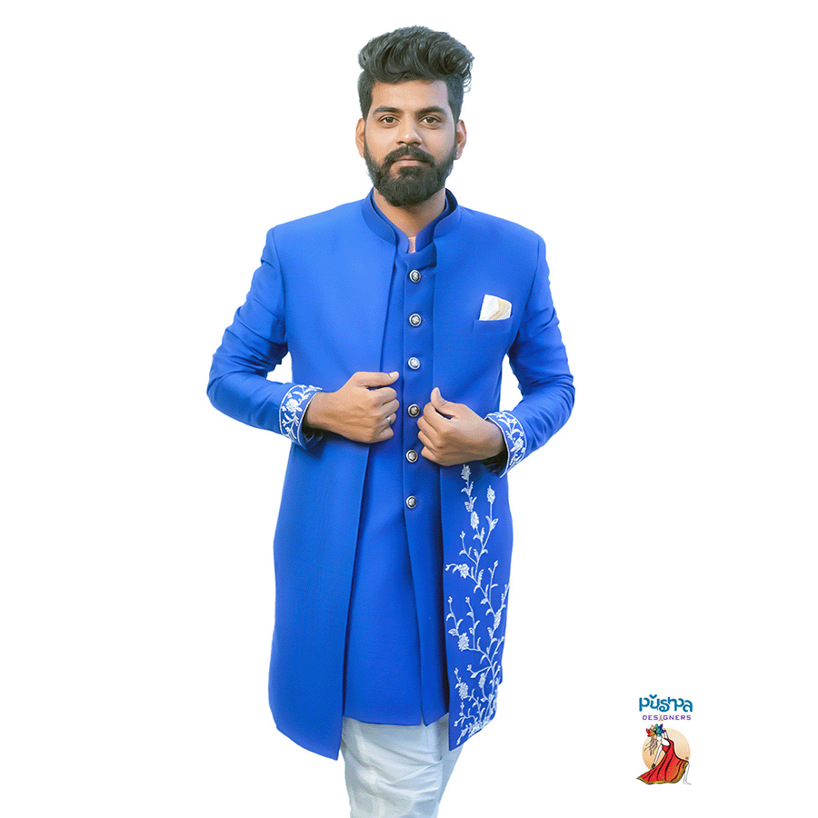 Royal Blue Designer Sherwani
