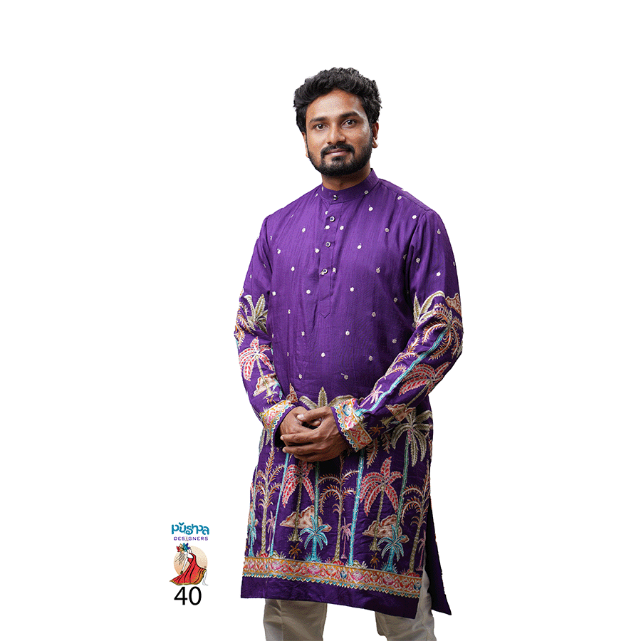 Violet Kalamkari Kurta