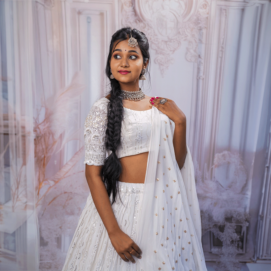 White Designer Lehenga - Image 2