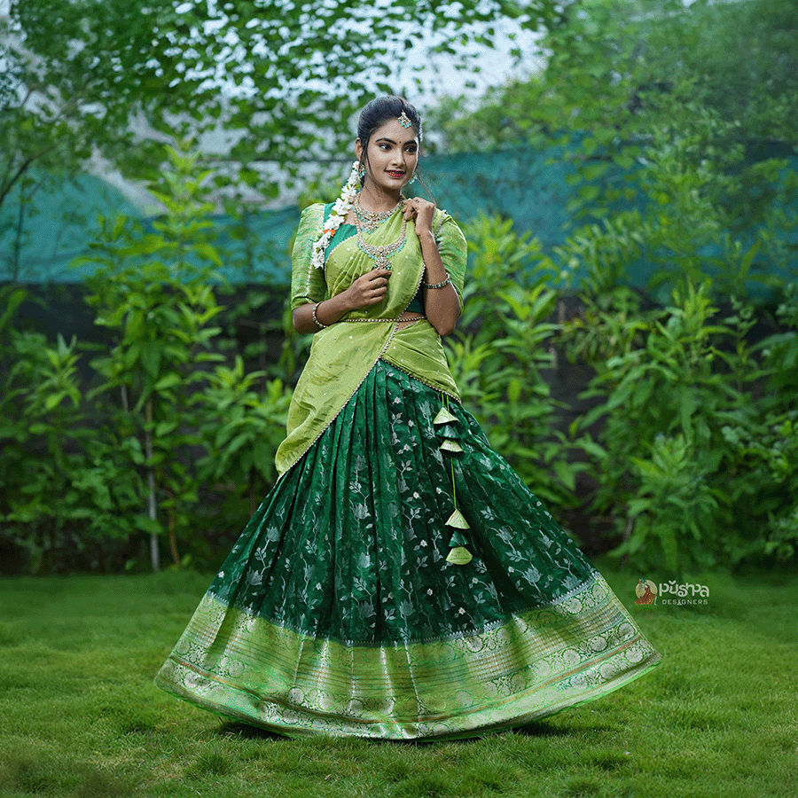 Green Half Saree