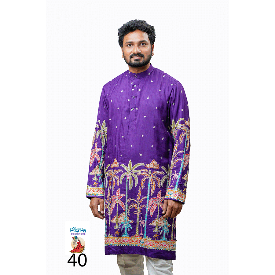 Violet Kalamkari Kurta - Image 2