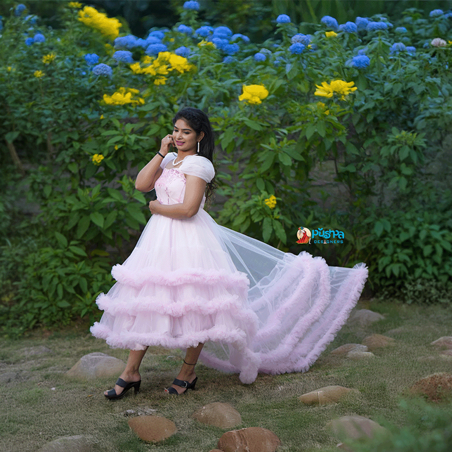 Baby Pink Frills Gown