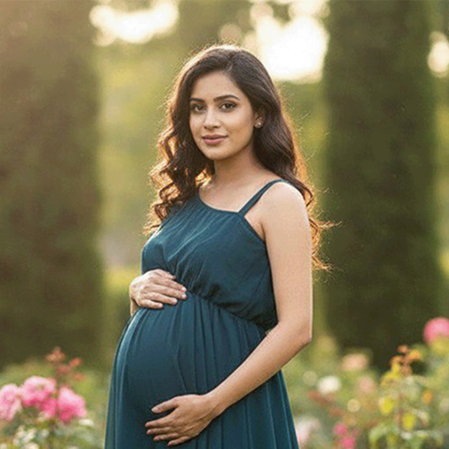 Bottle Green Maternity Gown - Image 2