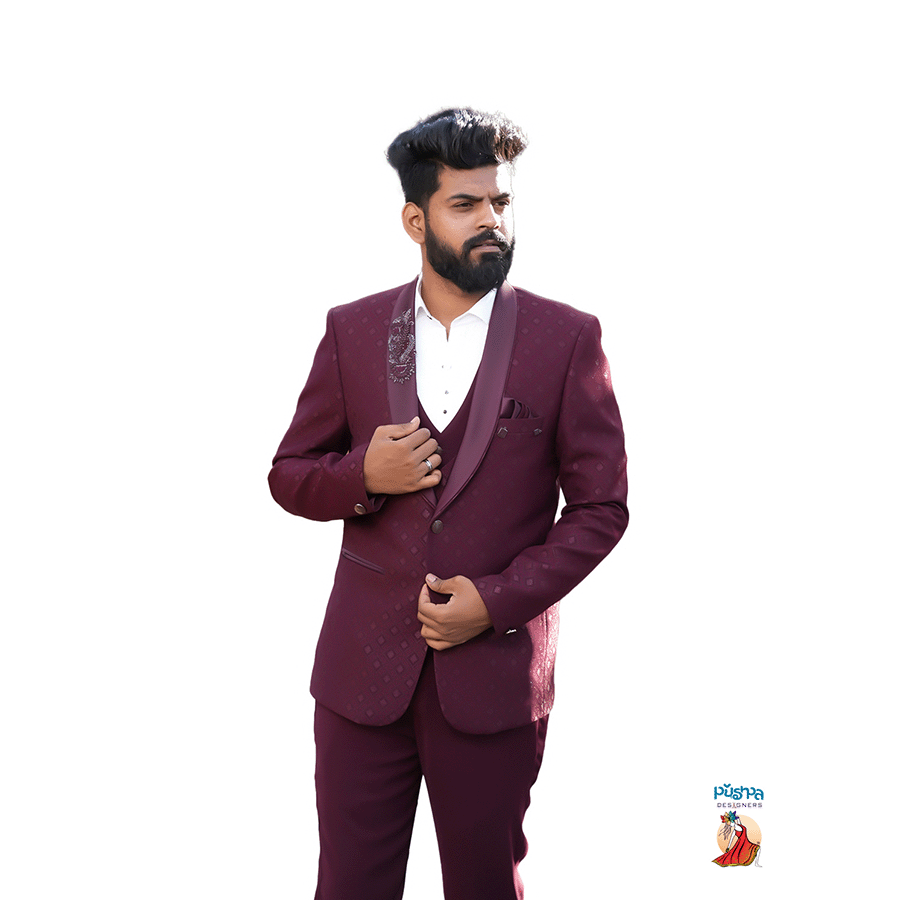 Maroon Designer Suit