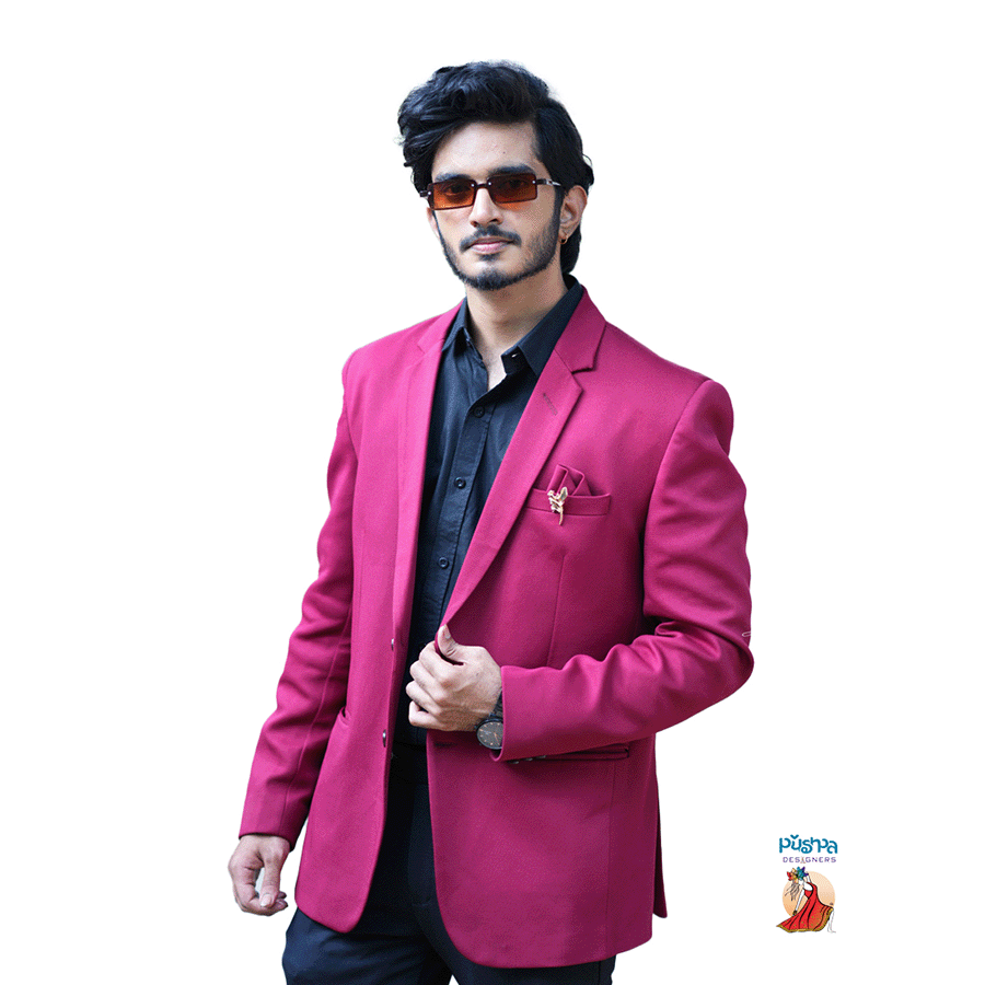 Magenta Pink Single Plane Blazer - Image 2