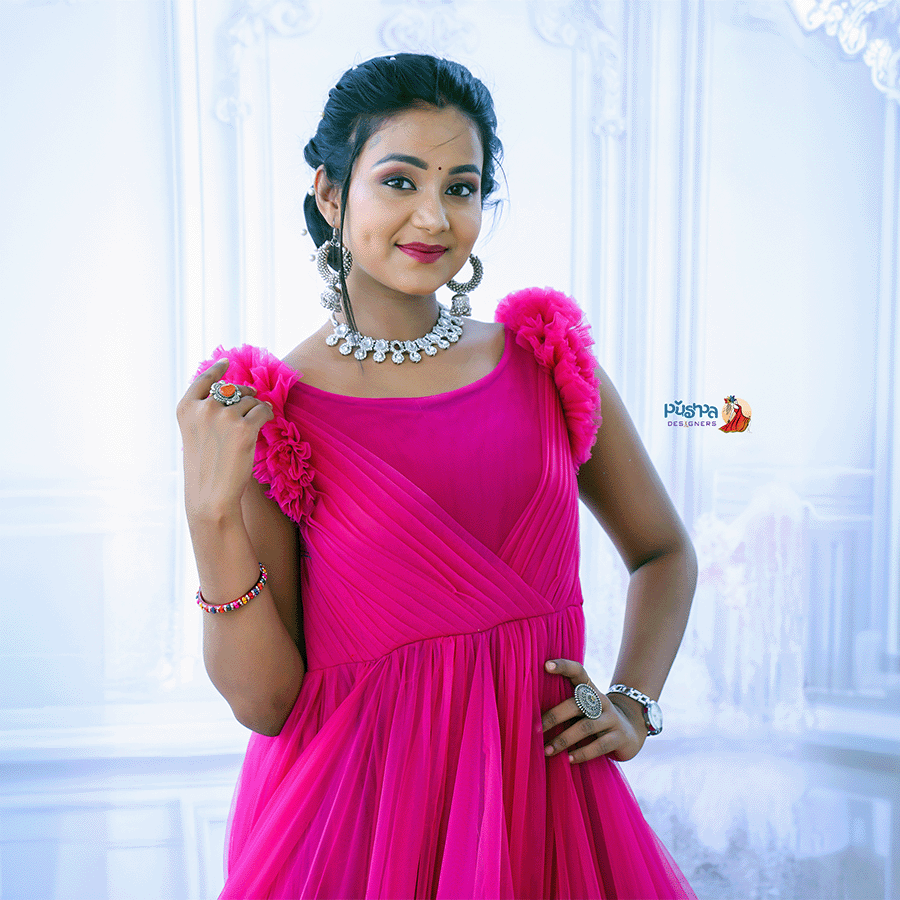 Pink Frills Gown - Image 2