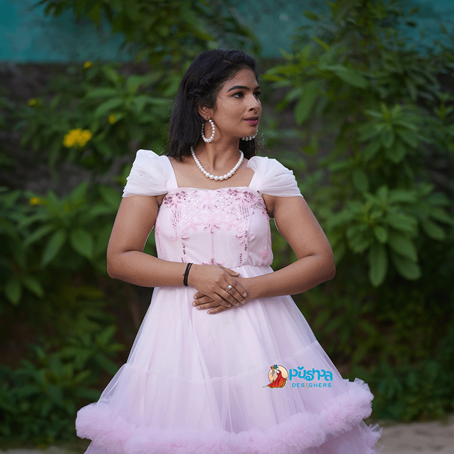 Baby Pink Frills Gown - Image 2