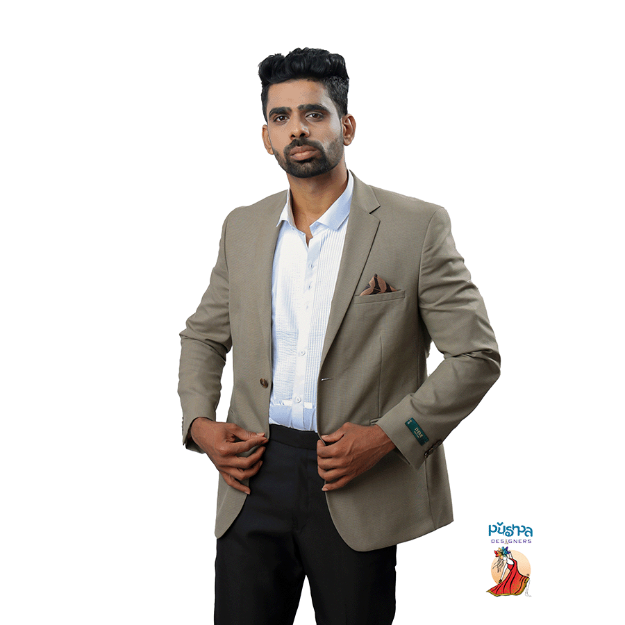 Gray Colour Single Blazer