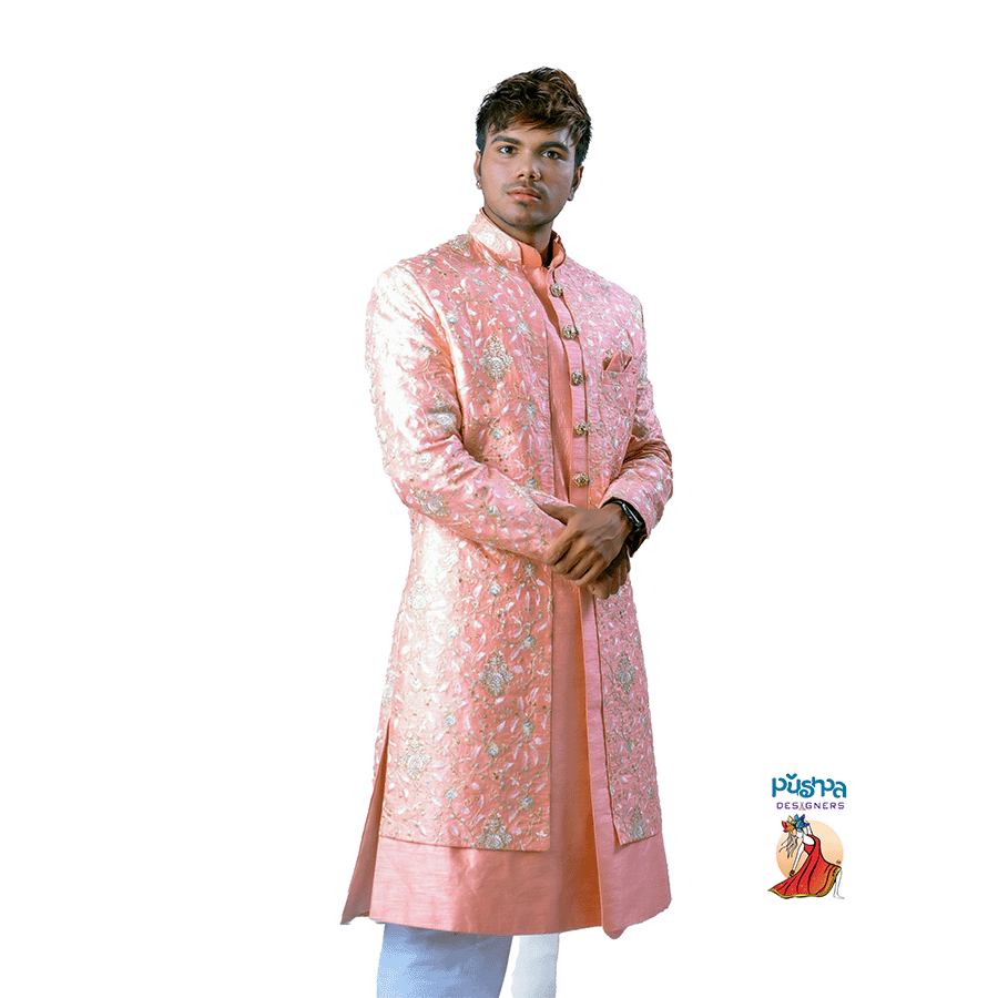 Orange Designer Kurta - Image 2