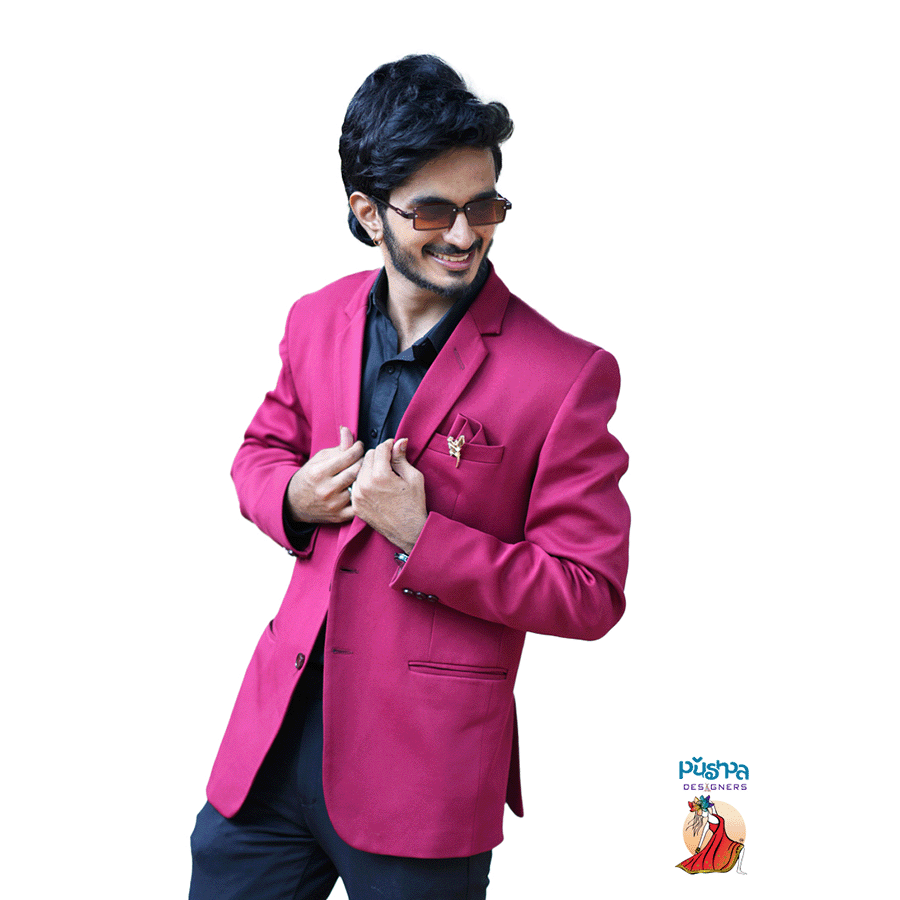 Magenta Pink Single Plane Blazer - Image 3