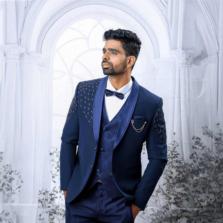 Navy Blue designer Suit - Image 2