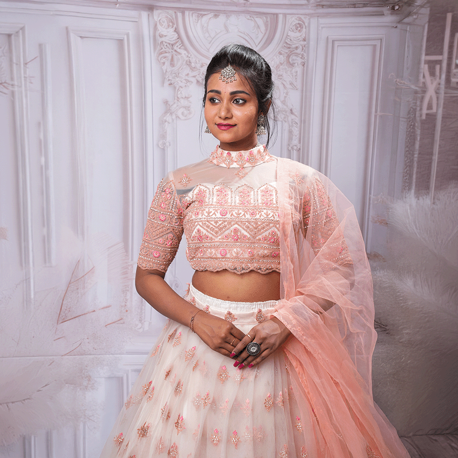 Blush Pink Embroidered Lehenga - Image 2