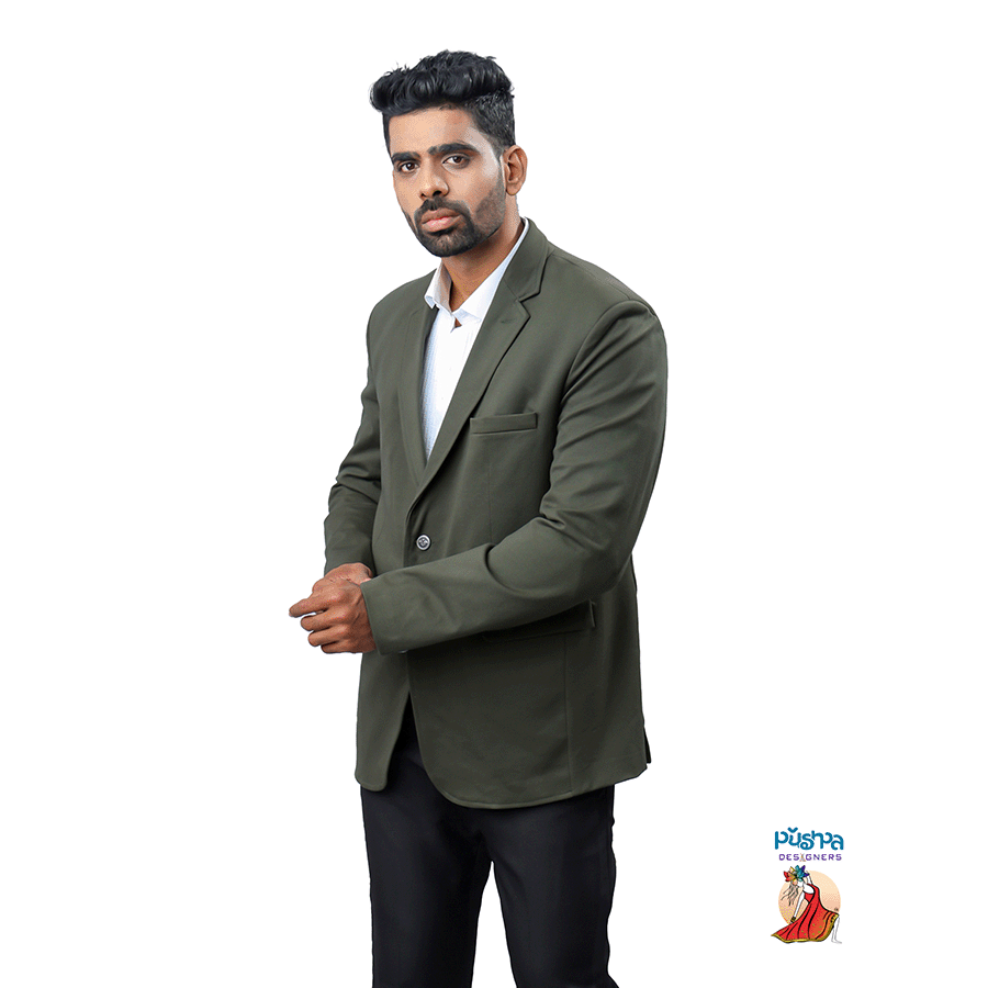 Olive Green Plane Blazer - Image 2