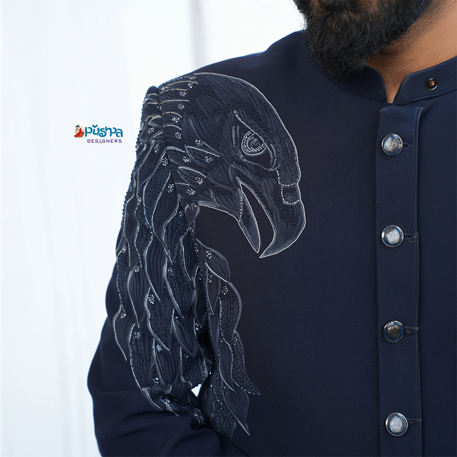 Navy Blue Egle Jodhpuri Suit