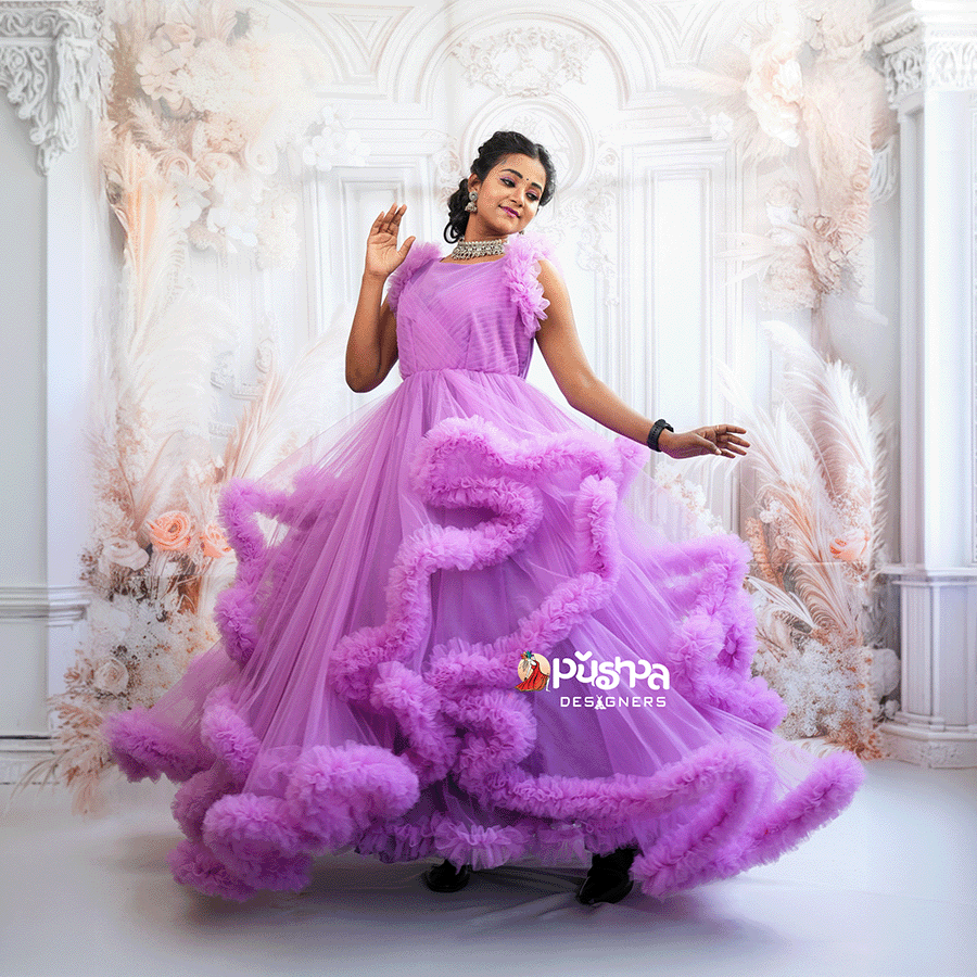 Lavender Frills Ball Gown - Image 2