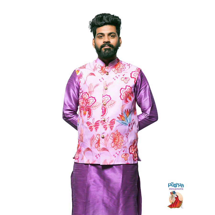 Purple Light Pink Kurta - Image 2