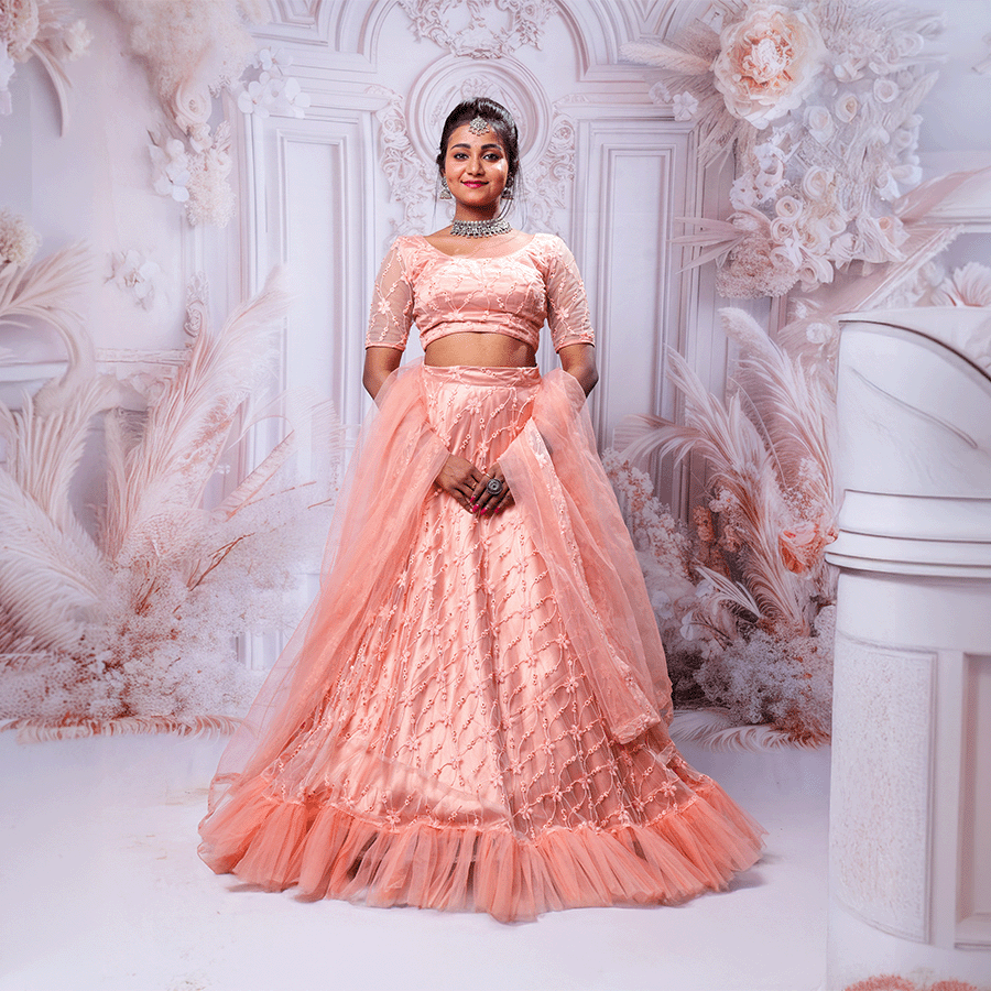 Orange Lehenga - Image 2